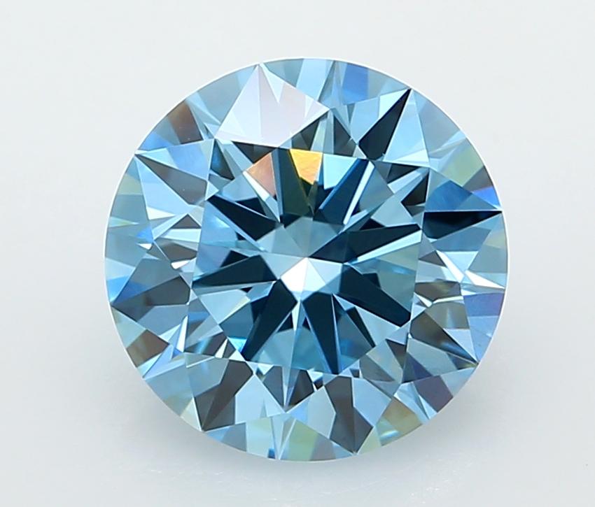 3.00 Ct. Fancy Vivid  Blue Round Lab Grown Diamond
