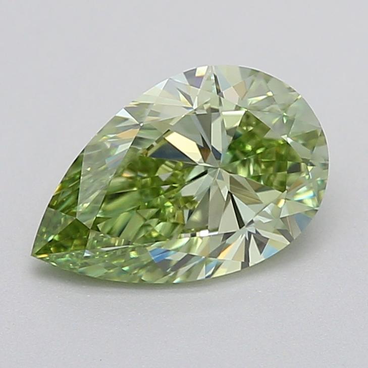 0.95 Ct. Fancy Vivid  Green Pear Lab Grown Diamond