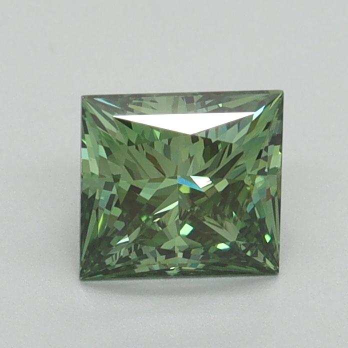 0.91 Ct. Fancy Vivid Pacific Green Princess Lab Grown Diamond
