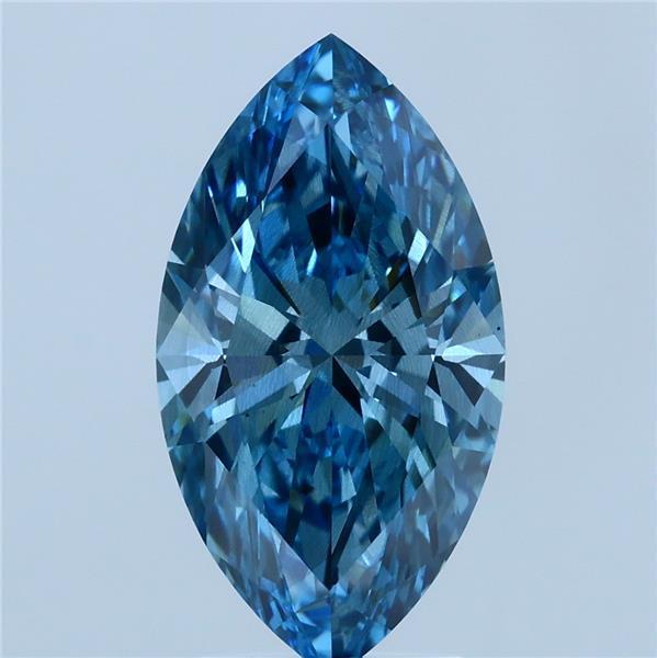 3.19 Ct. Fancy Vivid Blue Marquise Lab Grown Diamond