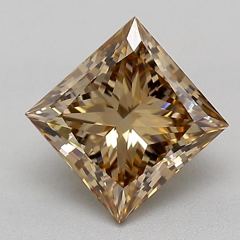 0.99 Ct. Fancy Light Yellowish Brown Princess Lab Grown Diamond