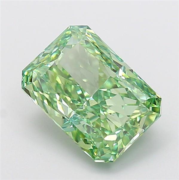 3.53 Ct. Fancy Vivid Green Radiant Lab Grown Diamond