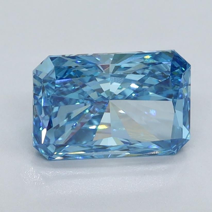 1.51 Ct. Fancy Vivid Malibu Blue Radiant Lab Grown Diamond