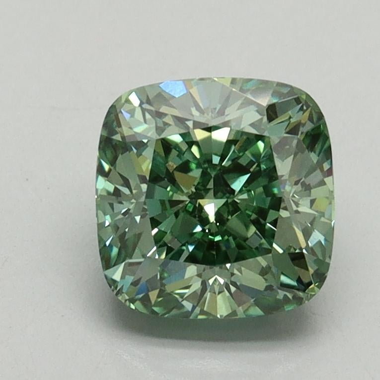 1.60 Ct. Fancy Vivid Pacific Green Cushion Lab Grown Diamond