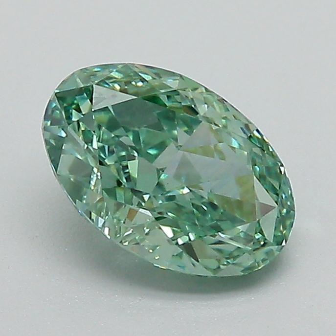 1.17 Ct. Fancy Vivid Green Oval Lab Grown Diamond