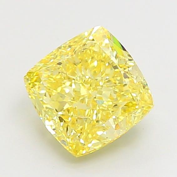3.69 Ct. Fancy Intense Yellow Cushion Lab Grown Diamond