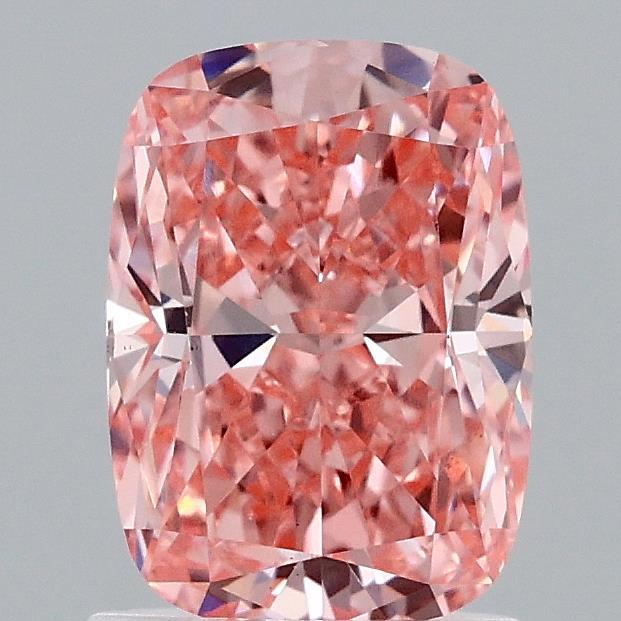 1.53 Ct. Fancy Vivid Pink Cushion Lab Grown Diamond
