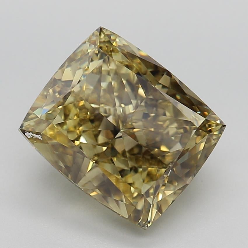 6.53 Ct. Fancy Intense Brownish Yellow Cushion Lab Grown Diamond