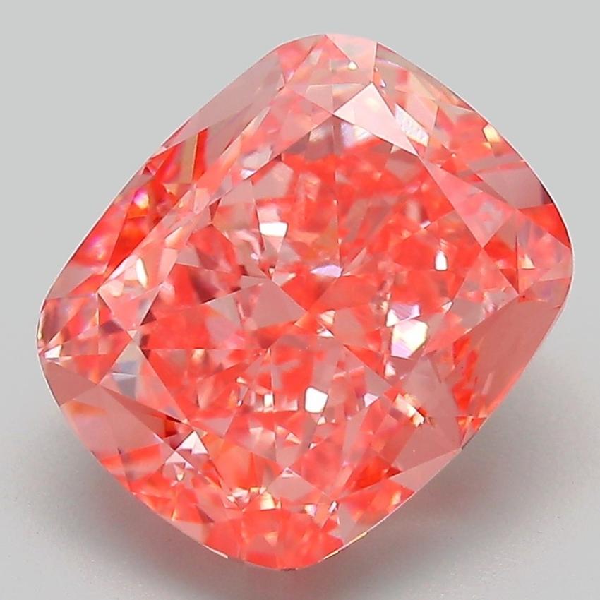 5.02 Ct. Fancy Vivid Pink Cushion Lab Grown Diamond