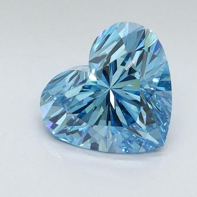 1.33 Ct. Fancy Vivid Malibu Blue Heart Lab Grown Diamond