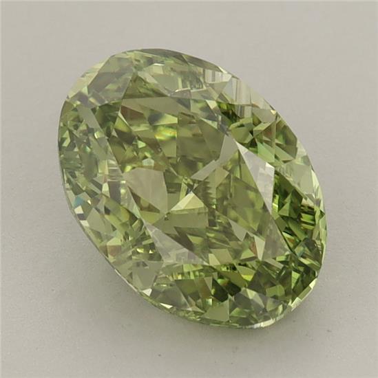 2.48 Ct. Fancy Vivid Green Oval Lab Grown Diamond