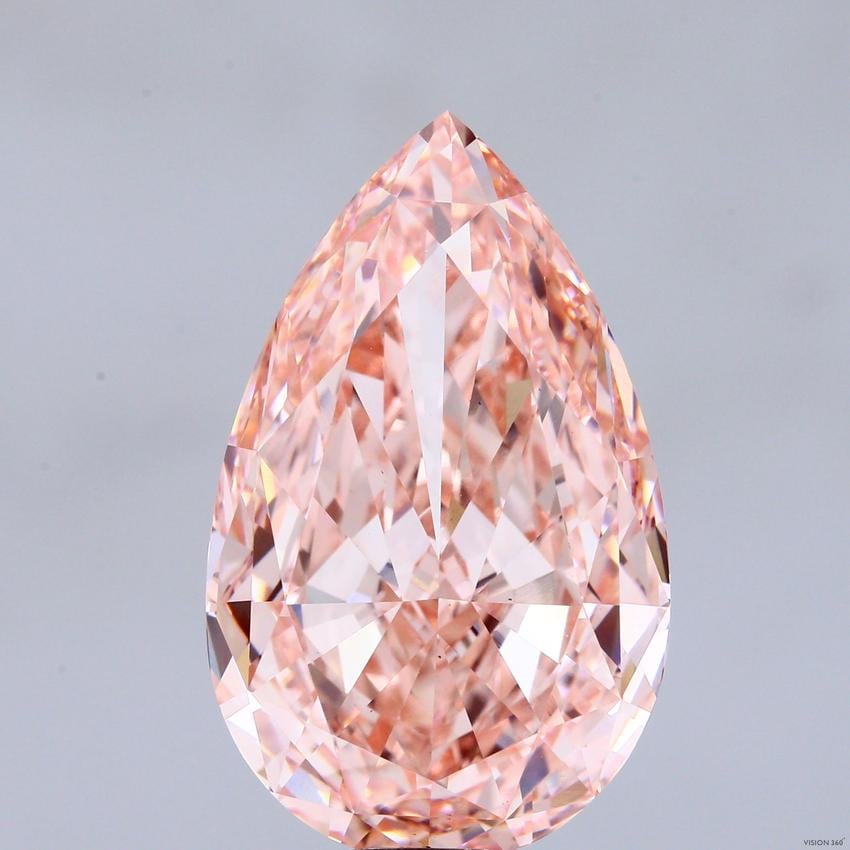 21.10 Ct. Fancy Intense Pink Pear Lab Grown Diamond