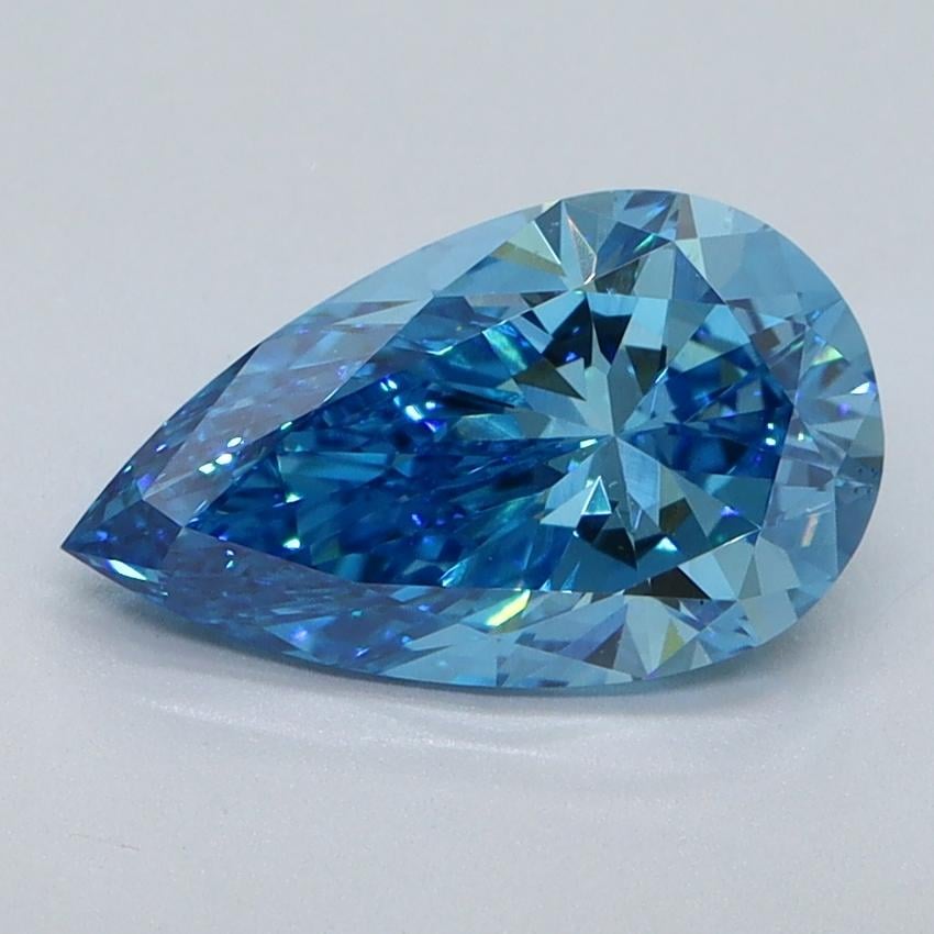1.59 Ct. Fancy Vivid Malibu Blue Pear Lab Grown Diamond