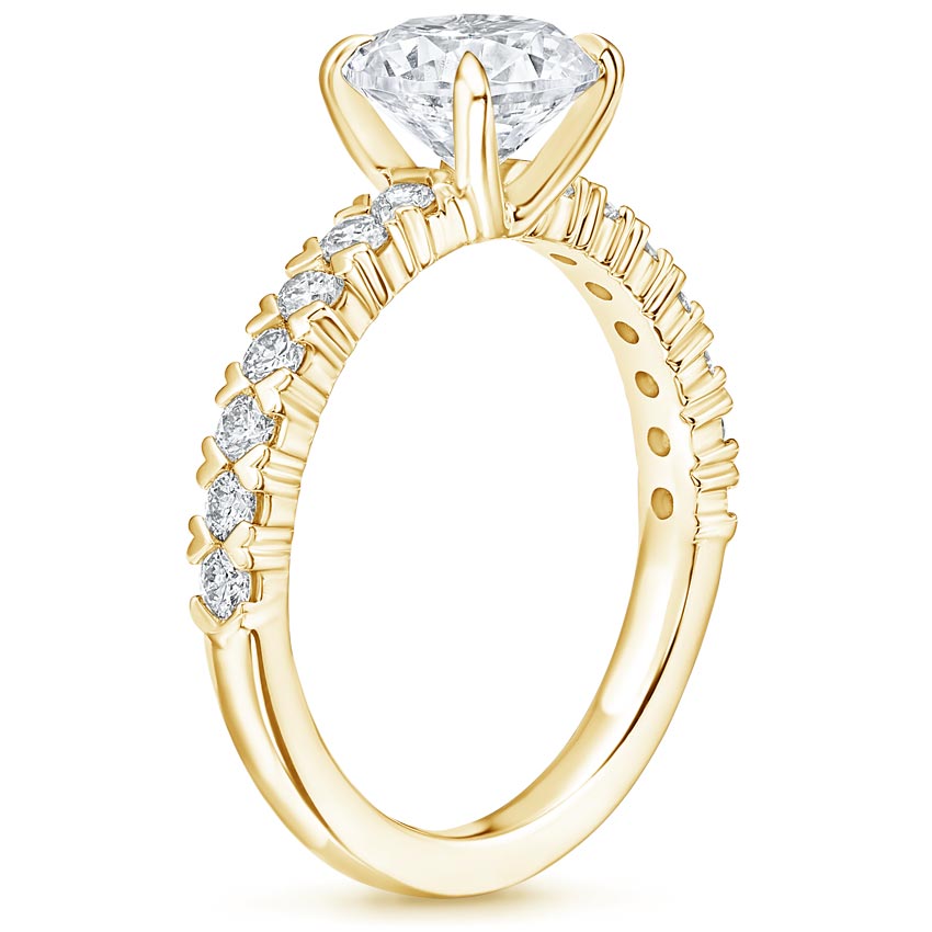 18K Yellow Gold Valeria Diamond Ring, large side view