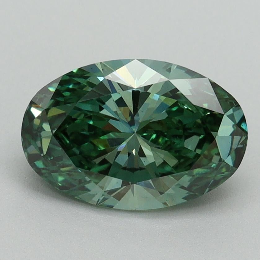 1.63 Ct. Fancy Vivid Green Oval Lab Grown Diamond
