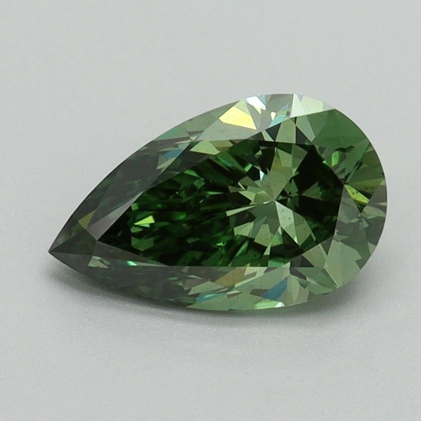 1.19 Ct. Fancy Vivid Green Pear Lab Grown Diamond