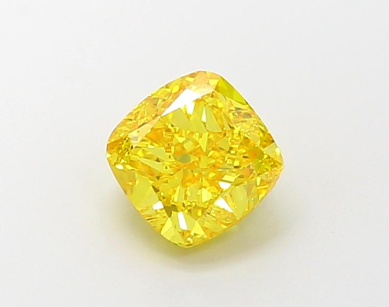 1.93 Ct. Fancy Vivid Yellow Cushion Lab Grown Diamond