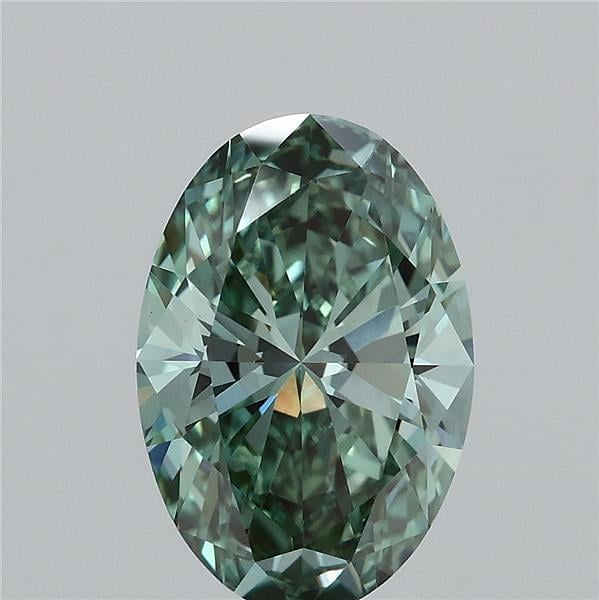 2.56 Ct. Fancy Vivid Green Oval Lab Grown Diamond
