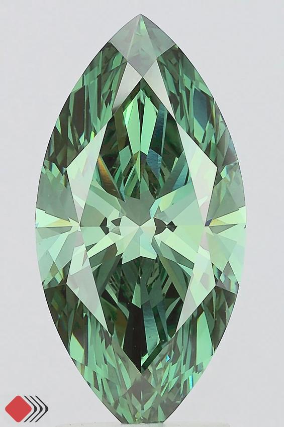 3.06 Ct. Fancy Vivid Green Marquise Lab Grown Diamond