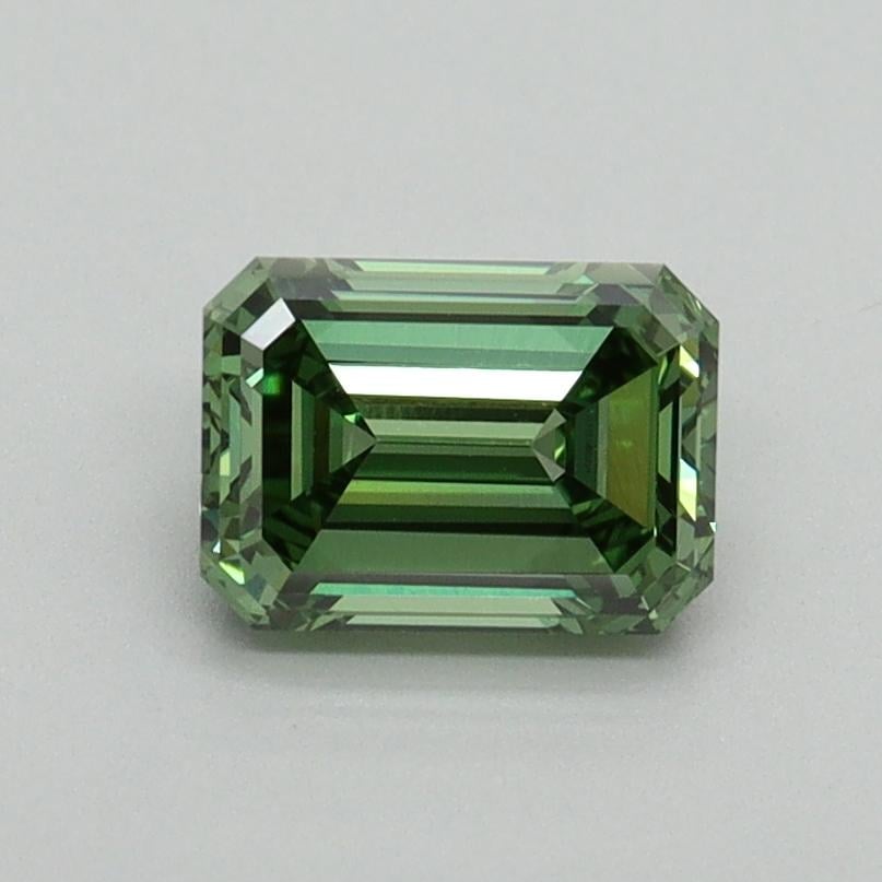 0.92 Ct. Fancy Vivid Pacific Green Emerald Lab Grown Diamond