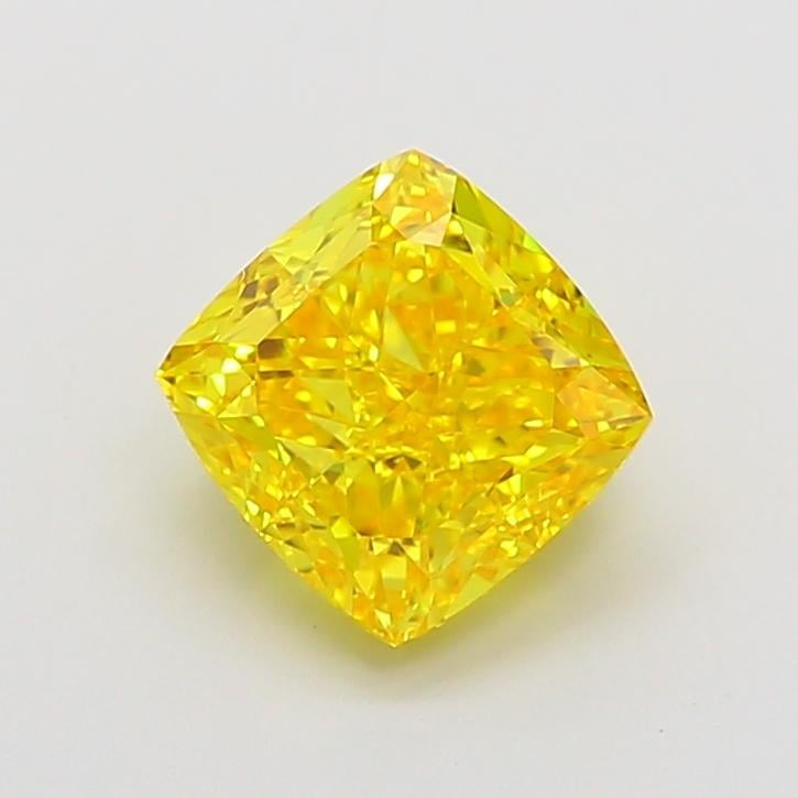 1.92 Ct. Fancy Vivid  Yellow Cushion Lab Grown Diamond