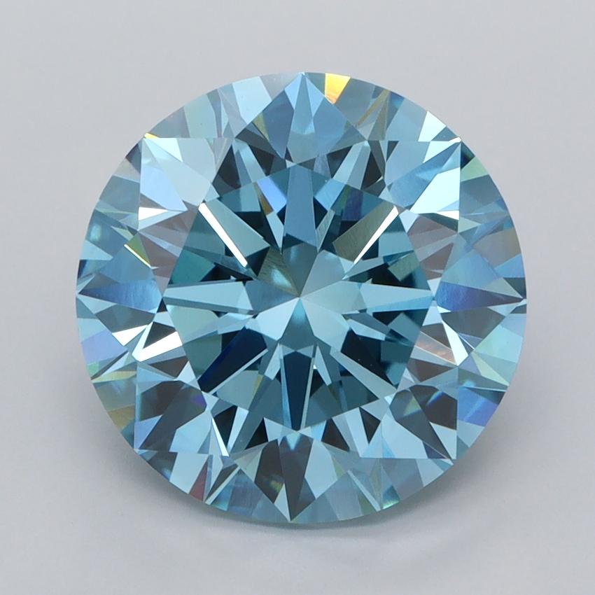 5.01 Ct. Fancy Vivid  Blue Round Lab Grown Diamond