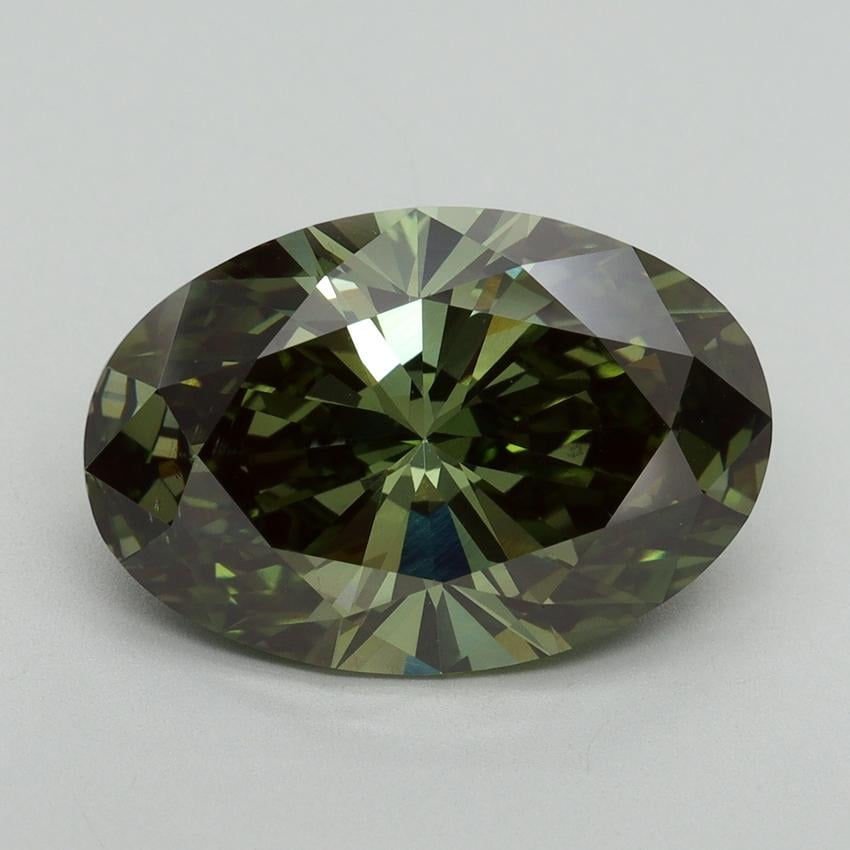 6.01 Ct. Fancy Vivid Green Oval Lab Grown Diamond