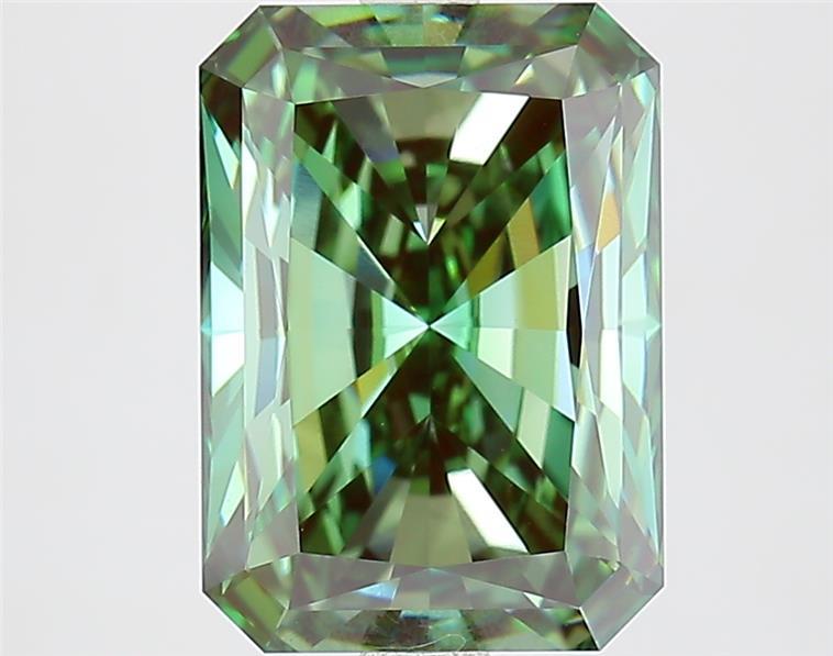 4.03 Ct. Fancy Vivid  Green Radiant Lab Grown Diamond