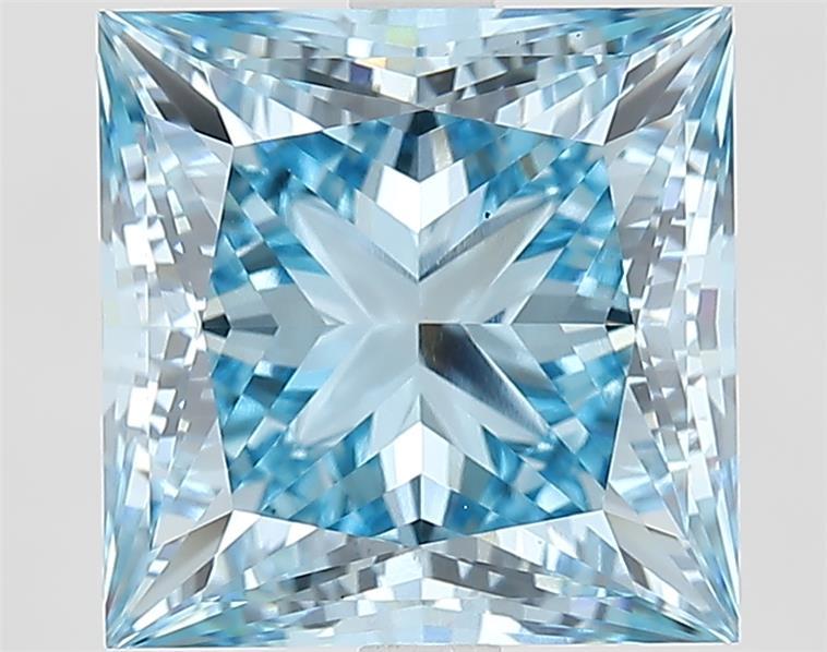 5.60 Ct. Fancy Vivid Blue Princess Lab Grown Diamond