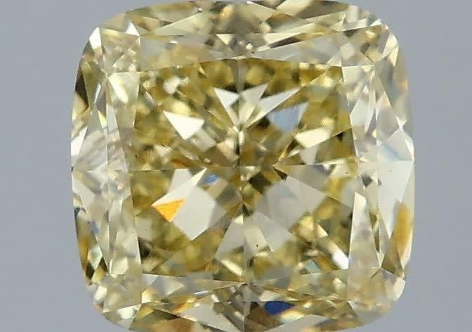 2.08 Ct. Fancy Yellow Cushion Lab Grown Diamond