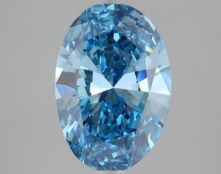 2.98 Ct. Fancy Vivid  Blue Oval Lab Grown Diamond