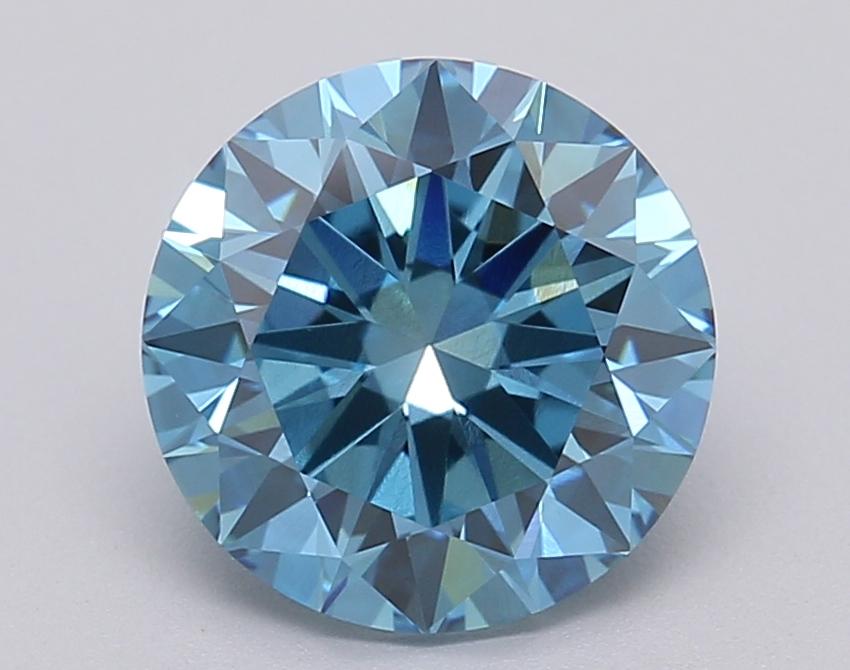 2.02 Ct. Fancy Vivid Blue Round Lab Grown Diamond