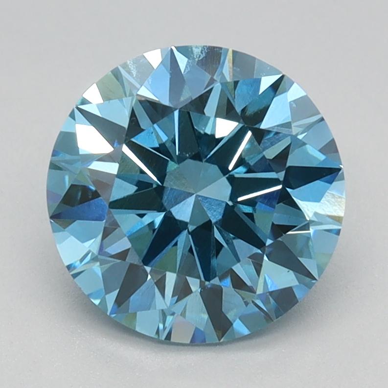 1.71 Ct. Fancy Vivid Blue Round Lab Grown Diamond