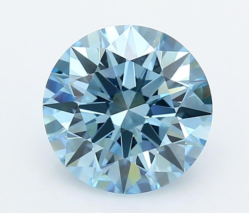 3.06 Ct. Fancy Vivid  Blue Round Lab Grown Diamond