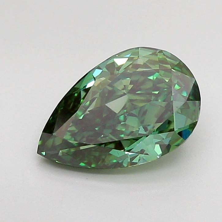 2.13 Ct. Fancy Vivid Green Pear Lab Grown Diamond
