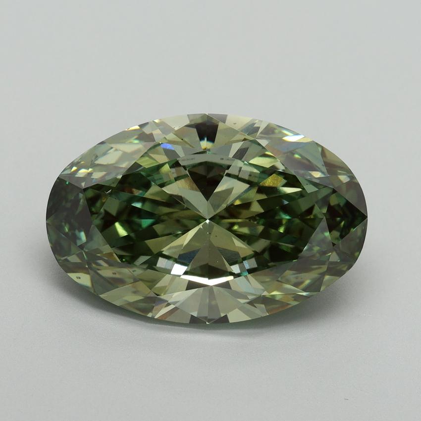 8.01 Ct. Fancy Vivid Green Oval Lab Grown Diamond