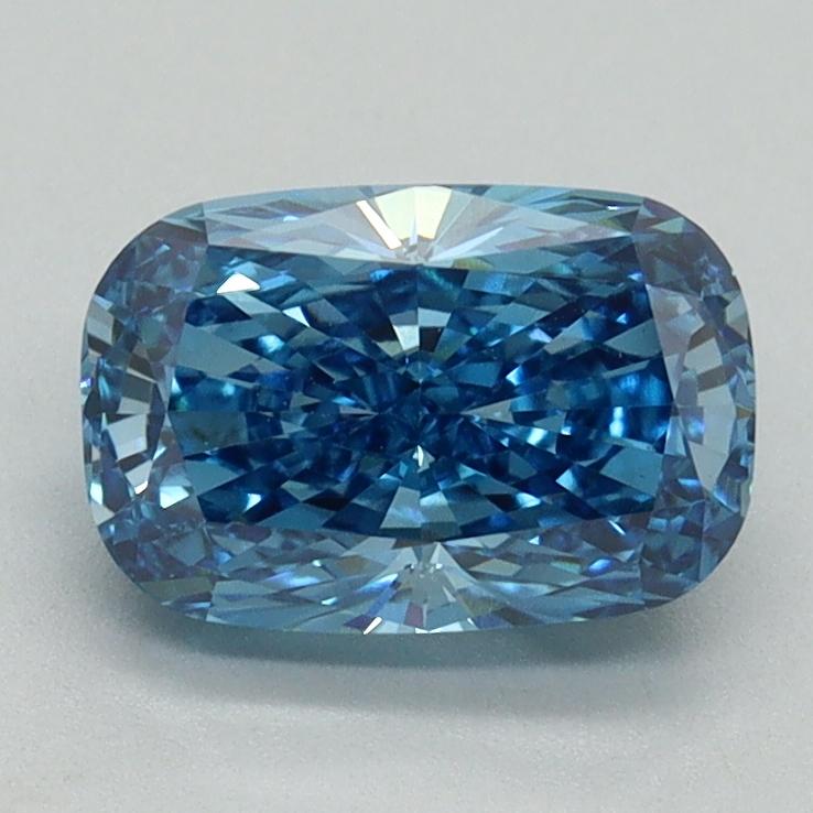 1.54 Ct. Fancy Vivid Blue Cushion Lab Grown Diamond