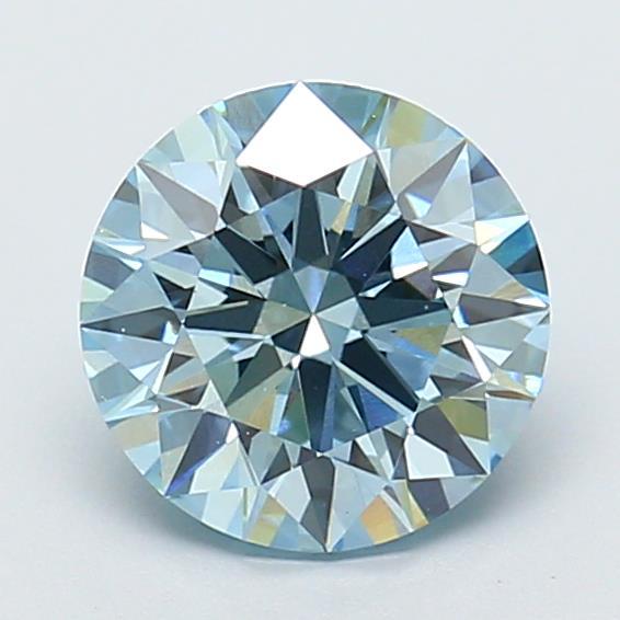 2.00 Ct. Fancy Intense  Blue Round Lab Grown Diamond