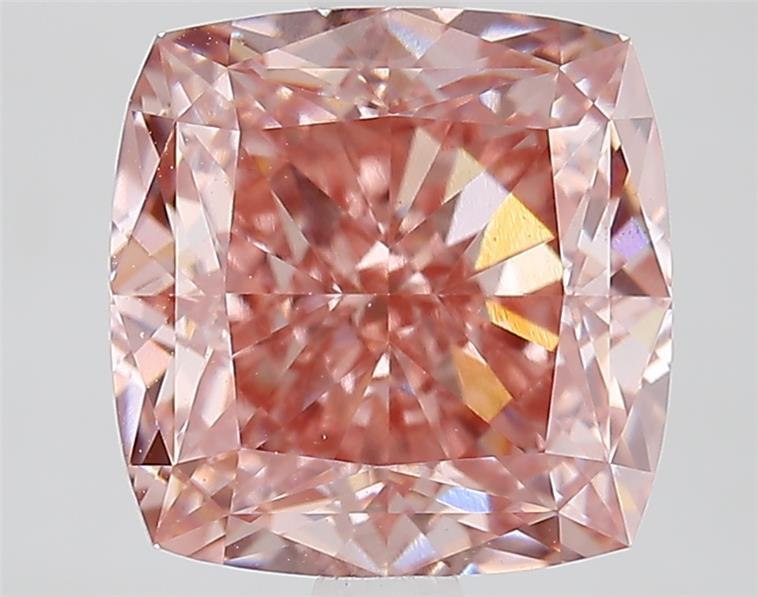 3.73 Ct. Fancy Vivid  Pink Cushion Lab Grown Diamond