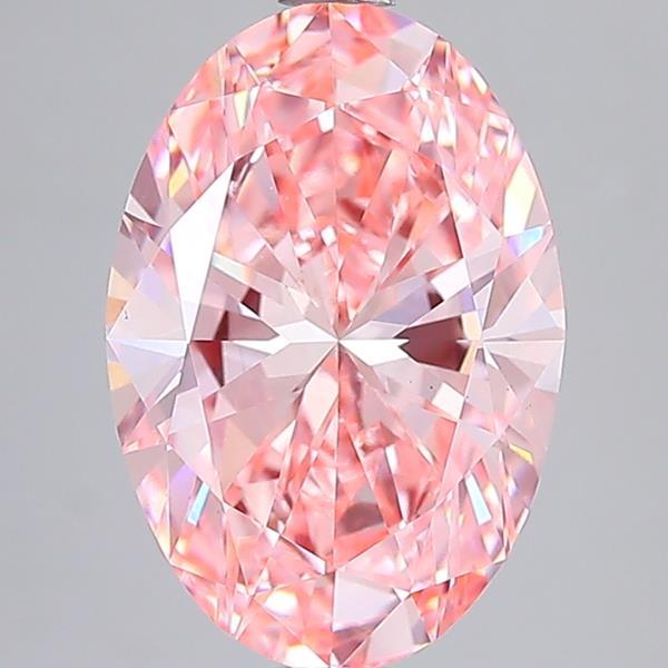 3.79 Ct. Fancy Vivid Pink Oval Lab Grown Diamond
