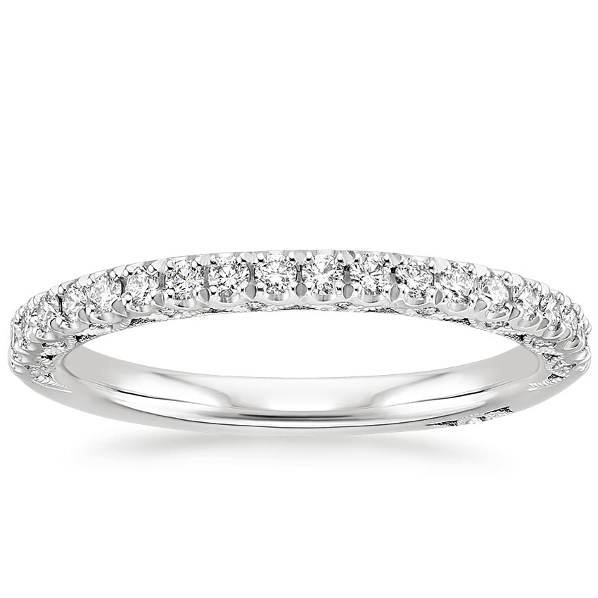 18K White Gold Tacori Petite Crescent Diamond Ring (1/4 ct. tw.), large top view