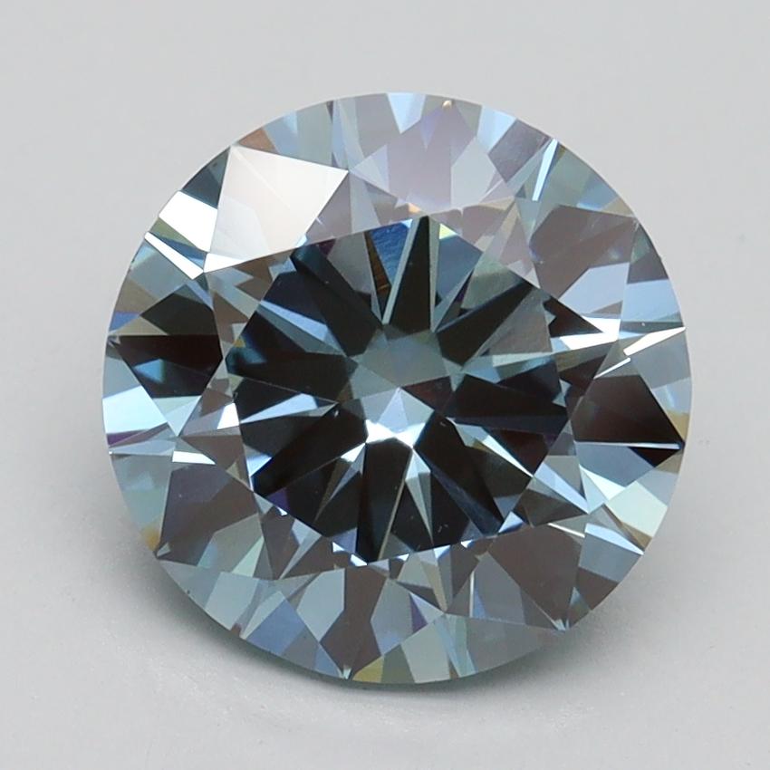 2.53 Ct. Fancy Intense Blue Round Lab Grown Diamond