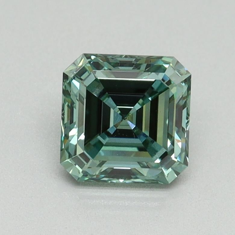 1.01 Ct. Fancy Vivid Green Asscher Lab Grown Diamond