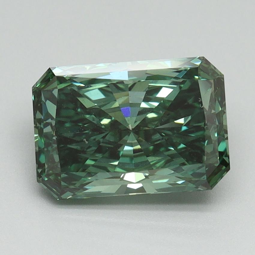 2.03 Ct. Fancy Vivid Green Radiant Lab Grown Diamond