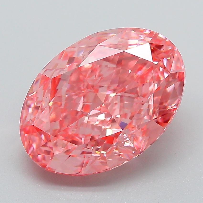 4.46 Ct. Fancy Vivid Pink Oval Lab Grown Diamond