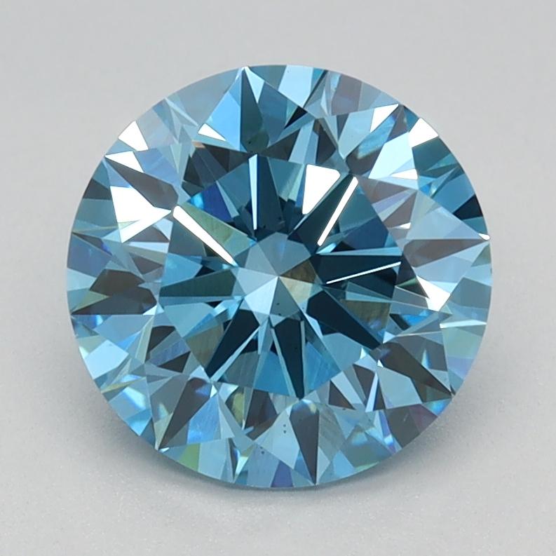 1.71 Ct. Fancy Vivid Blue Round Lab Grown Diamond
