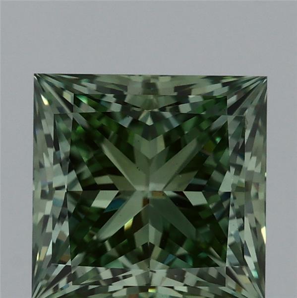 2.00 Ct. Fancy Vivid Green Princess Lab Grown Diamond