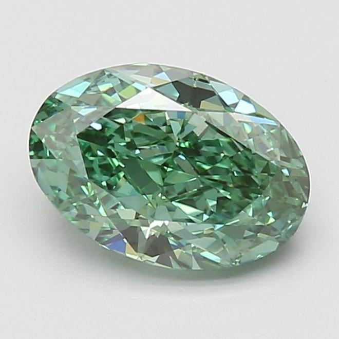 2.09 Ct. Fancy Vivid Green Oval Lab Grown Diamond