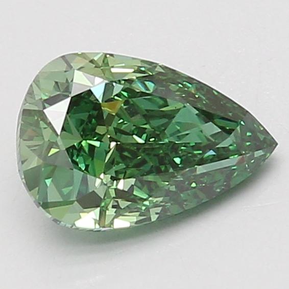 1.55 Ct. Fancy Vivid Green Pear Lab Grown Diamond