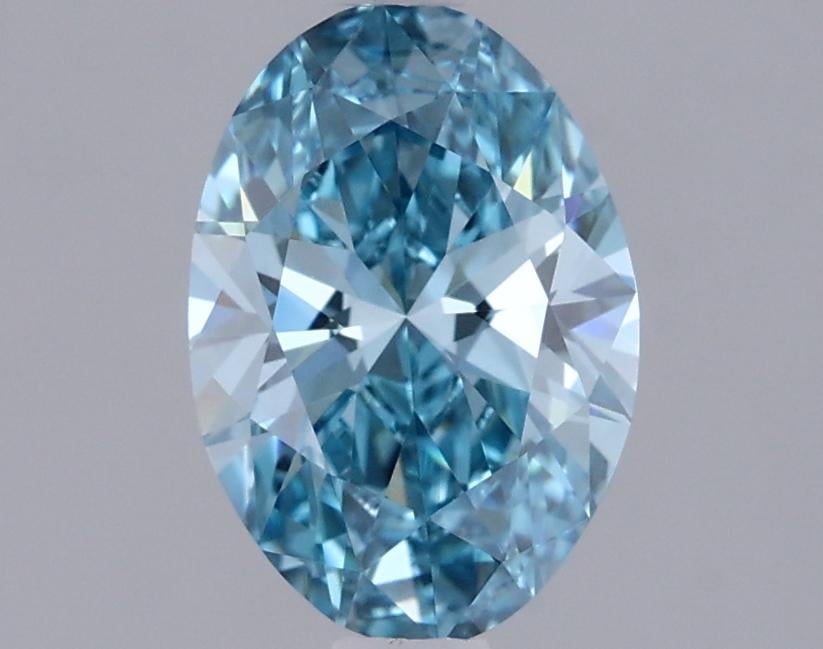 0.93 Ct. Fancy Vivid  Blue Oval Lab Grown Diamond
